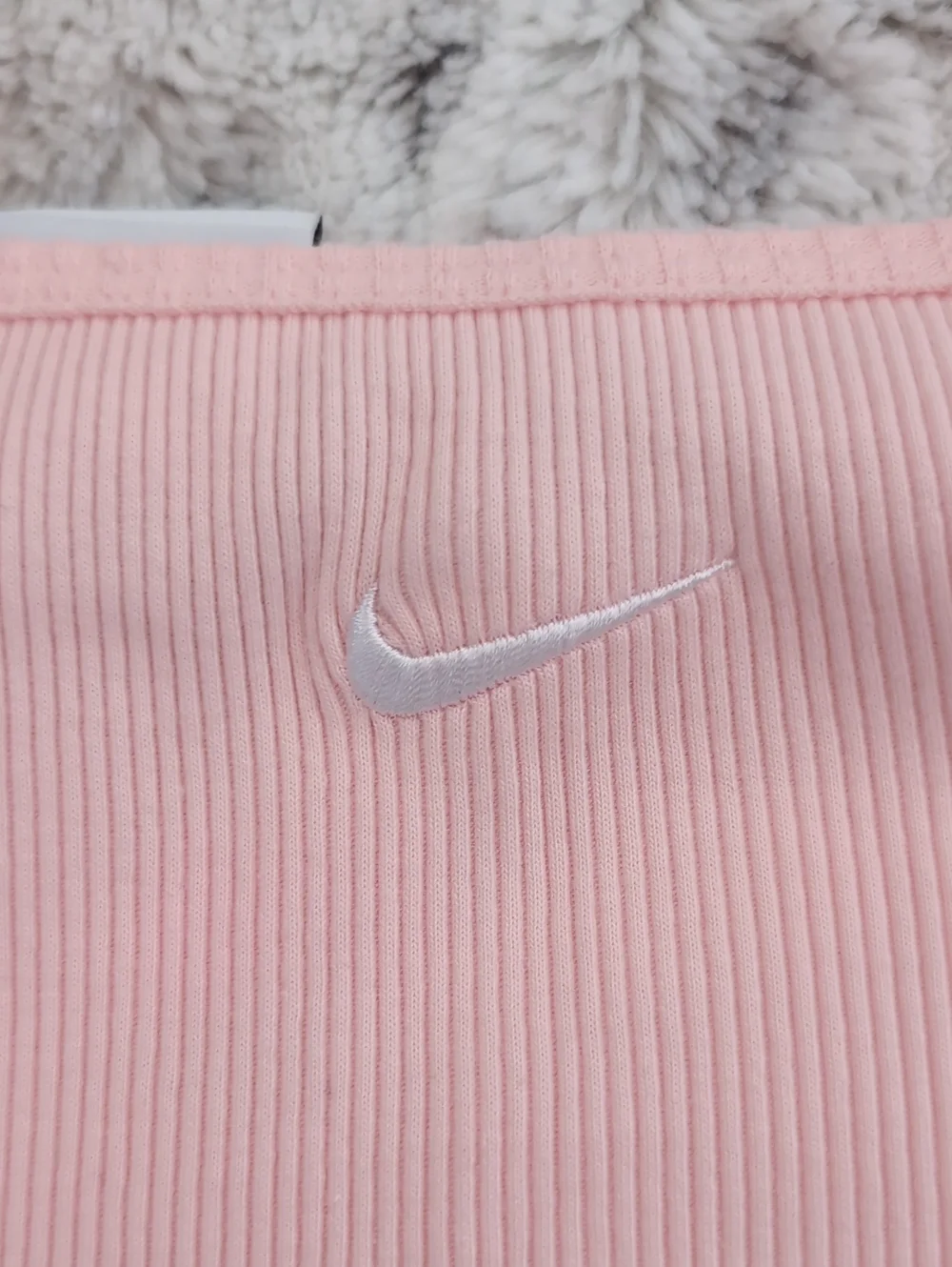 Nike Sportswear Essential Pink Ribbed Crop Top